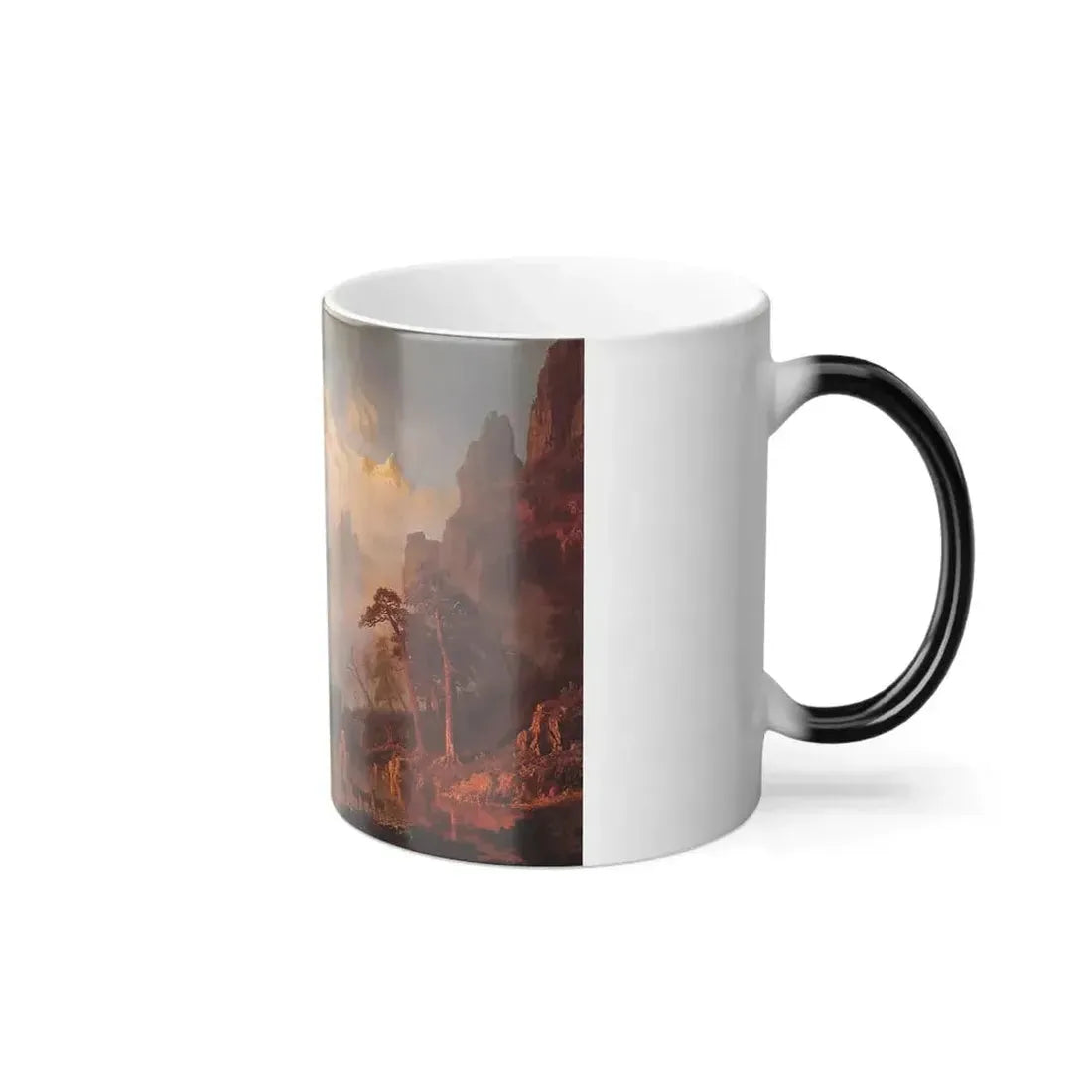 Albert Bierstadt (1830-1902) Rocky Mountains - Oil on canvas 1866 - Color Changing Mug 11oz - Go Mug Yourself