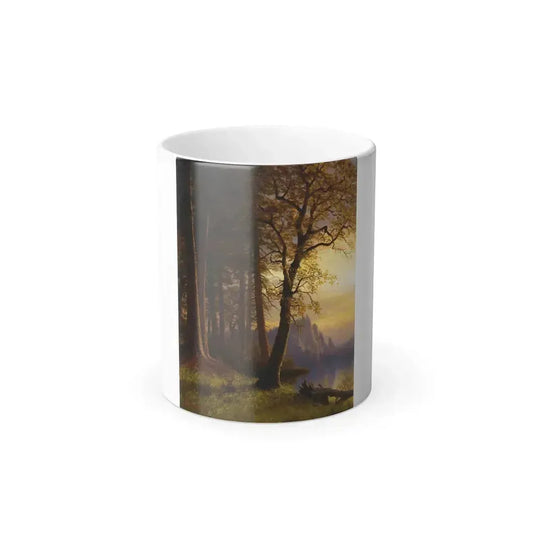Albert Bierstadt (1830-1902) Sunset in California, Yosemite - Oil on Canvas - Color Changing Mug 11oz 11oz - Go Mug Yourself