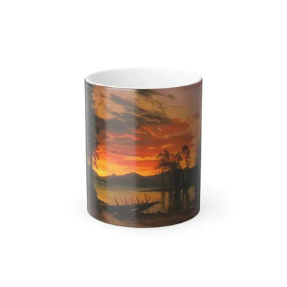 Albert Bierstadt (1830-1902) Sunset over the River - Oil on canvas - Color Changing Mug 11oz 11oz - Go Mug Yourself