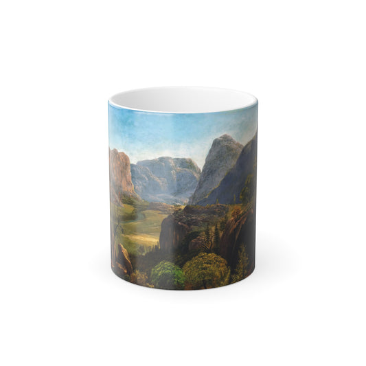 Albert Bierstadt (1830-1902) The Hetch Hetchy Valley - Oil on paper laid on board 1873 - Color Changing Mug 11oz-11oz-Go Mug Yourself