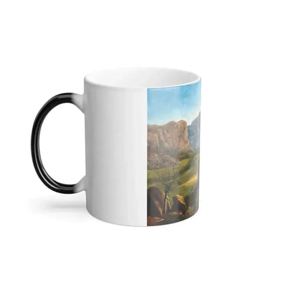 Albert Bierstadt (1830-1902) The Hetch Hetchy Valley - Oil on paper laid on board 1873 - Color Changing Mug 11oz - Go Mug Yourself