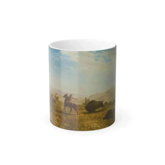 Albert Bierstadt (1830-1902) The Wild West- oil on paper laid down on canvas - Color Changing Mug 11oz 11oz - Go Mug Yourself