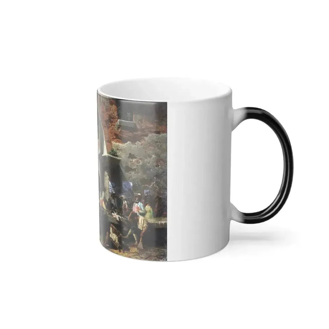 Albert Bierstadt (1830-1903) Roman Fish Market of Octavius - 1858 - Color Changing Mug 11oz - Go Mug Yourself