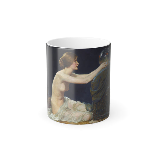 Albert Henry Collings (1858-1947) The Goldfish Bowl - Oil on canvas c1907 - Color Changing Mug 11oz-11oz-Go Mug Yourself