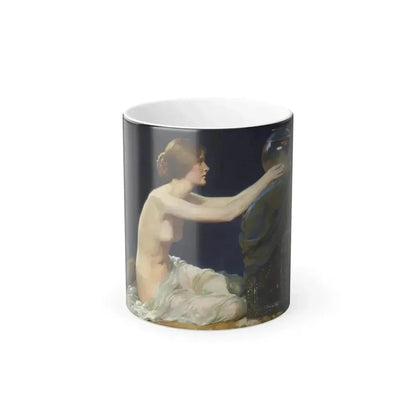 Albert Henry Collings (1858-1947) The Goldfish Bowl - Oil on canvas c1907 - Color Changing Mug 11oz 11oz - Go Mug Yourself