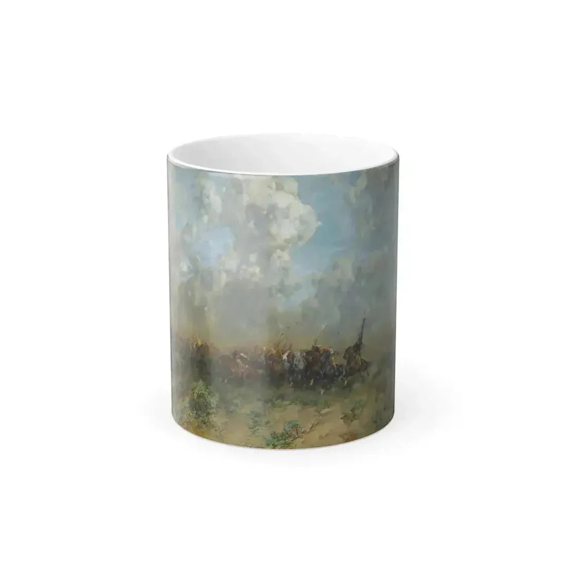 Alberto Pasini (1826-1899) The Rout - oil on canvas 1884 - Color Changing Mug 11oz 11oz - Go Mug Yourself