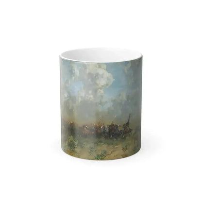 Alberto Pasini (1826-1899) The Rout - oil on canvas 1884 - Color Changing Mug 11oz 11oz - Go Mug Yourself