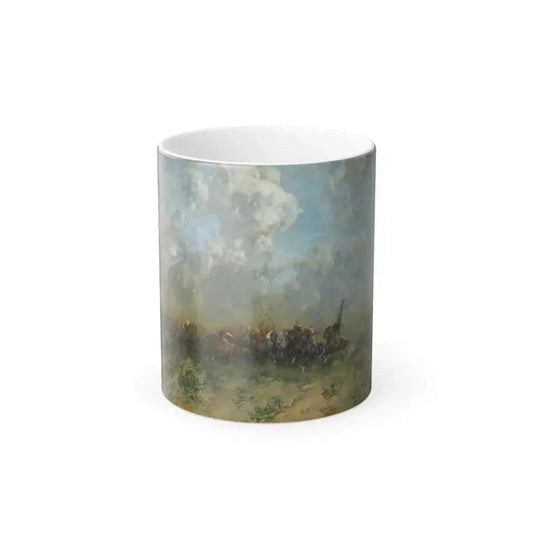 Alberto Pasini (1826-1899) The Rout - oil on canvas 1884 - Color Changing Mug 11oz 11oz - Go Mug Yourself