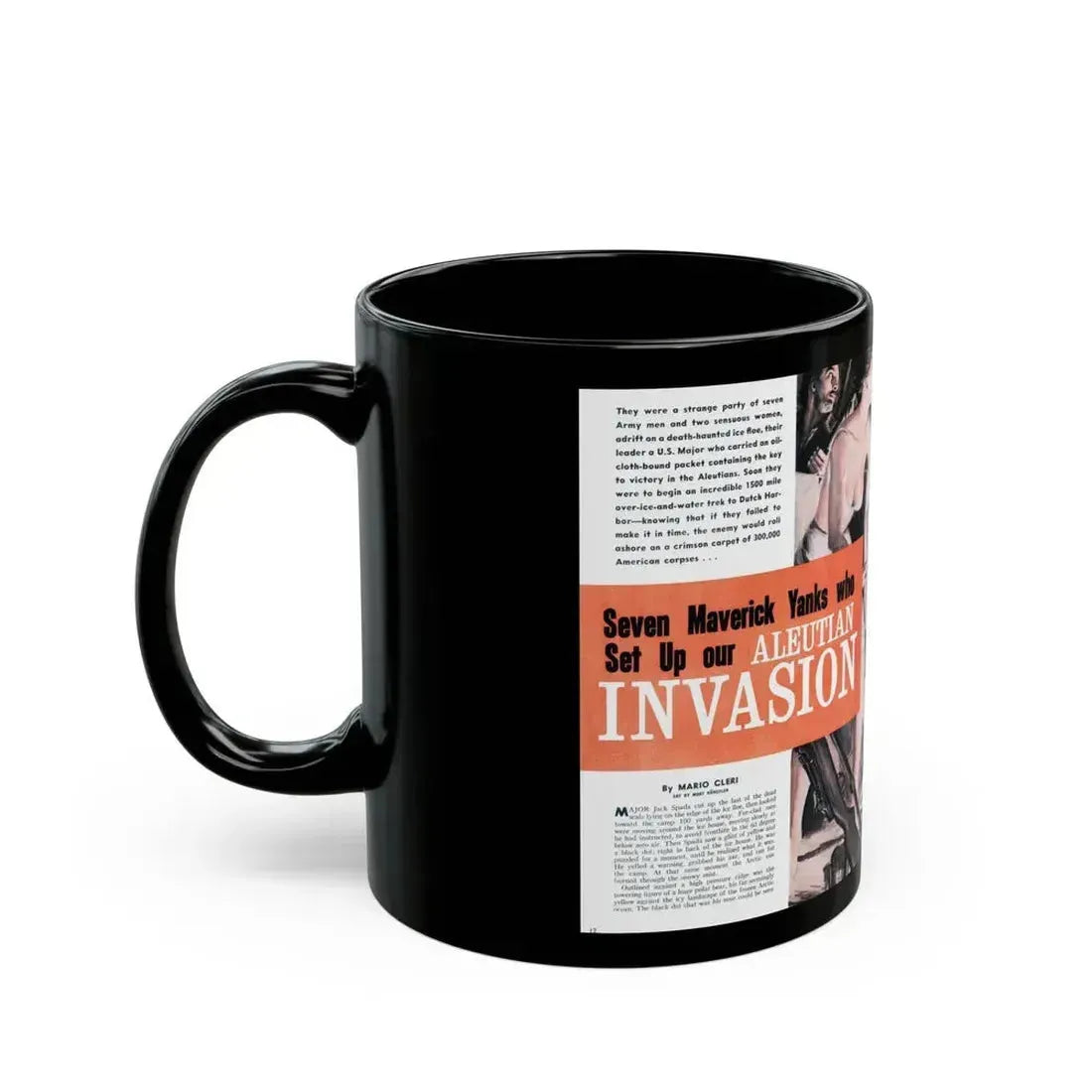 Aleutian Invasion, Male magazine, 1960 - Black Coffee Mug - Go Mug Yourself