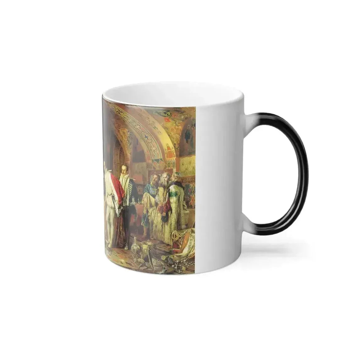 Alexander Dmitrievich Litovchenko (1835-1890) Ivan IV of Russia Demonstrates His Treasures to the Ambass-0 - Color Changing Mug 11oz - Go Mug Yourself
