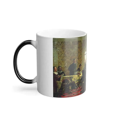 Alexander Dmitrievich Litovchenko (1835-1890) The Italian envoy Kalvuchchi Sketches the Favorite Falcons-0 - Color Changing Mug 11oz - Go Mug Yourself
