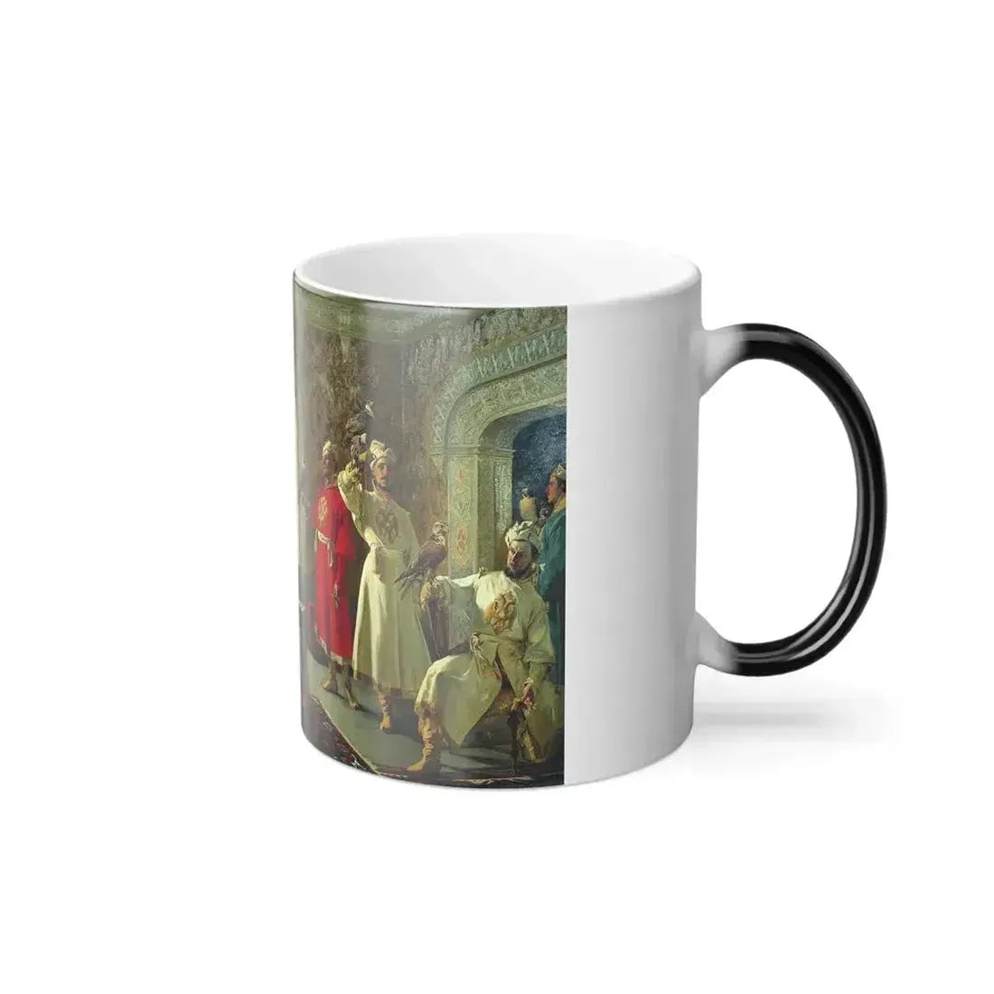Alexander Dmitrievich Litovchenko (1835-1890) The Italian envoy Kalvuchchi Sketches the Favorite Falcons-0 - Color Changing Mug 11oz - Go Mug Yourself
