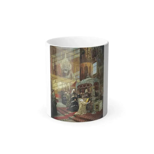 Alexander Dmitrievich Litovchenko (1835-1890) Young Tsar Alexis Praying Before the Relics of Metropolita-0 - Color Changing Mug 11oz 11oz - Go Mug Yourself