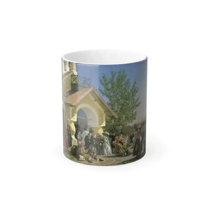 Alexander Ivanovich Morozov (1835-1904) Leaving Church in Pskov - 1864 - Color Changing Mug 11oz 11oz - Go Mug Yourself