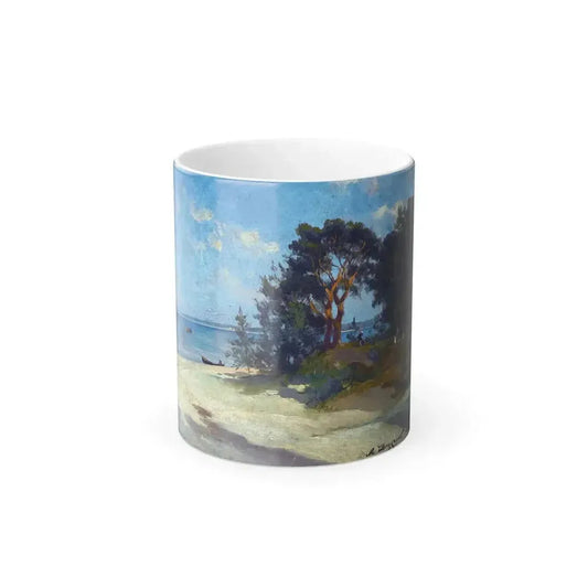 Alexander Karlovich Beggrov (1841-1914) The Beach at Bigaunciems, Livonia - Oil on Cardboard 1879 - Color Changing Mug 11oz 11oz - Go Mug Yourself