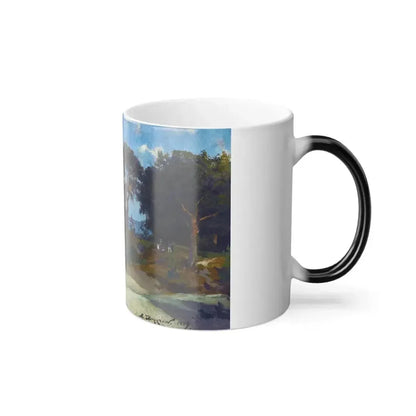 Alexander Karlovich Beggrov (1841-1914) The Beach at Bigaunciems, Livonia - Oil on Cardboard 1879 - Color Changing Mug 11oz - Go Mug Yourself
