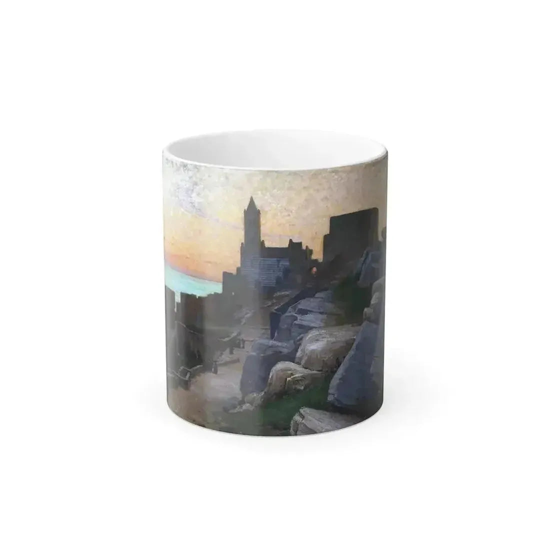 Alexander Mann (1853-1908) Mediterranean Village at Sunset - Color Changing Mug 11oz 11oz - Go Mug Yourself