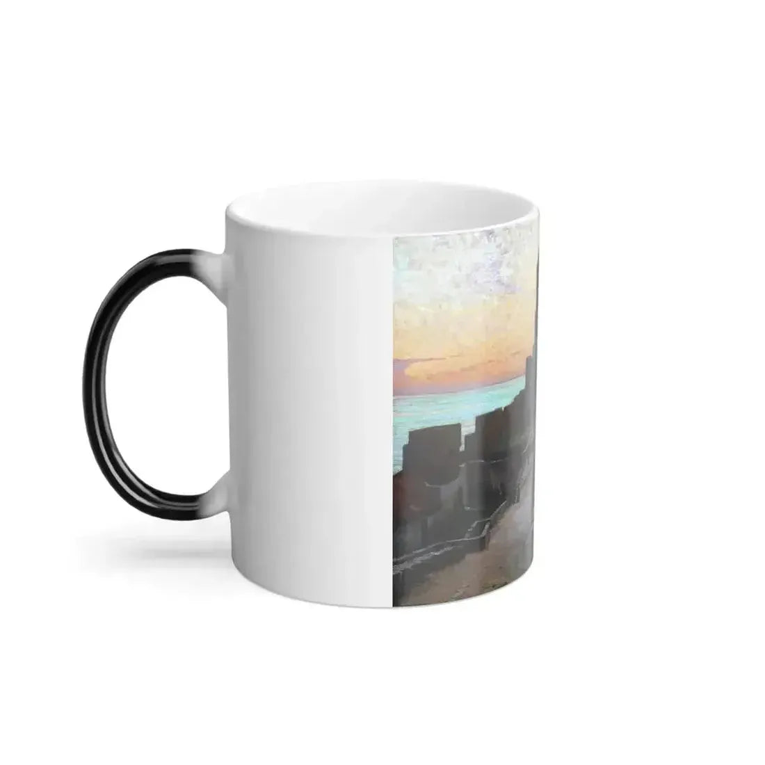 Alexander Mann (1853-1908) Mediterranean Village at Sunset - Color Changing Mug 11oz - Go Mug Yourself