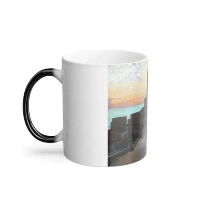 Alexander Mann (1853-1908) Mediterranean Village at Sunset - Color Changing Mug 11oz - Go Mug Yourself