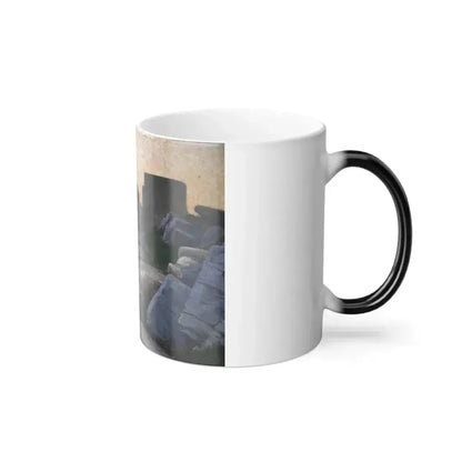 Alexander Mann (1853-1908) Mediterranean Village at Sunset - Color Changing Mug 11oz - Go Mug Yourself