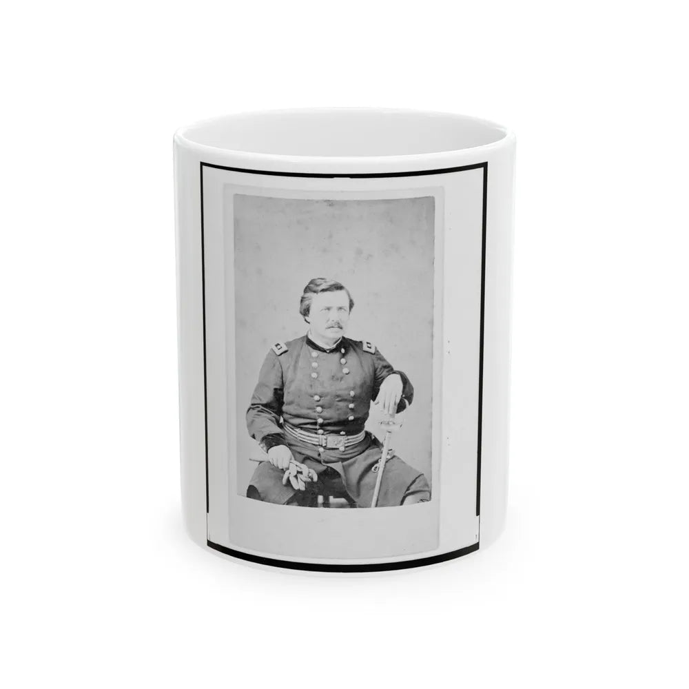 Alexander Mcdowell Mccook, Union General, Three-Quarter Length Portrait, Seated, Facing Front (U.S. Civil War) White Coffee Mug-11oz-Go Mug Yourself