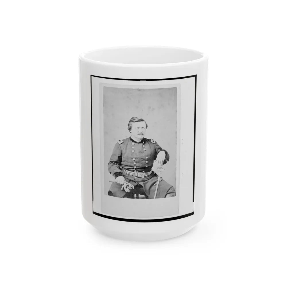 Alexander Mcdowell Mccook, Union General, Three-Quarter Length Portrait, Seated, Facing Front (U.S. Civil War) White Coffee Mug-15oz-Go Mug Yourself