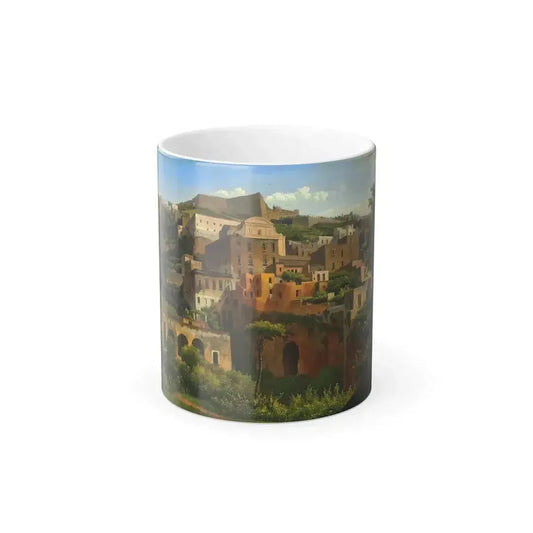 Alexandre Hyacinthe Dunouy (1757-1841) Castel Sant'Elmo from Chiaia, Naples - Oil on Paper, Laid Down on-0 - Color Changing Mug 11oz 11oz - Go Mug Yourself