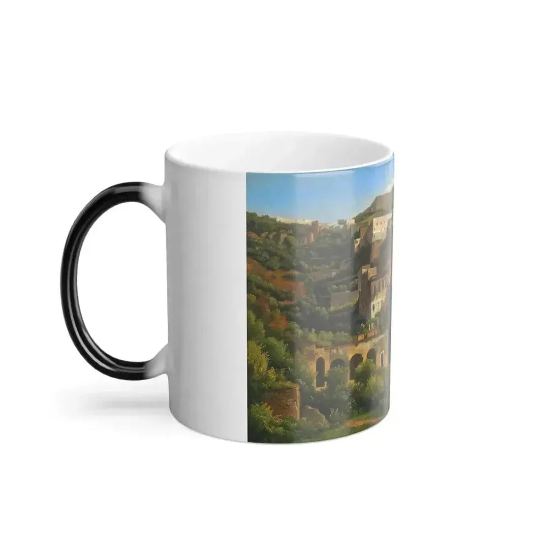 Alexandre Hyacinthe Dunouy (1757-1841) Castel Sant'Elmo from Chiaia, Naples - Oil on Paper, Laid Down on-0 - Color Changing Mug 11oz - Go Mug Yourself