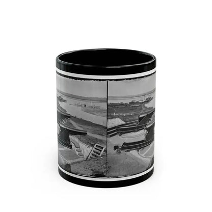 Alexandria, Va.  Battery Rodgers At Hunting Creek And The Potomac; 8-In. Parrott Gun In Foreground; A Rodman Gun Beyond (U.S. Civil War) Black Coffee Mug 11oz - Go Mug Yourself