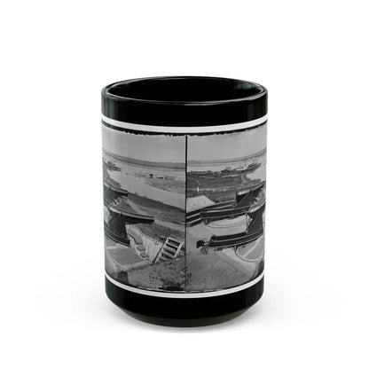 Alexandria, Va.  Battery Rodgers At Hunting Creek And The Potomac; 8-In. Parrott Gun In Foreground; A Rodman Gun Beyond (U.S. Civil War) Black Coffee Mug 15oz - Go Mug Yourself