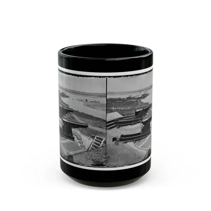 Alexandria, Va.  Battery Rodgers At Hunting Creek And The Potomac; 8-In. Parrott Gun In Foreground; A Rodman Gun Beyond (U.S. Civil War) Black Coffee Mug 15oz - Go Mug Yourself