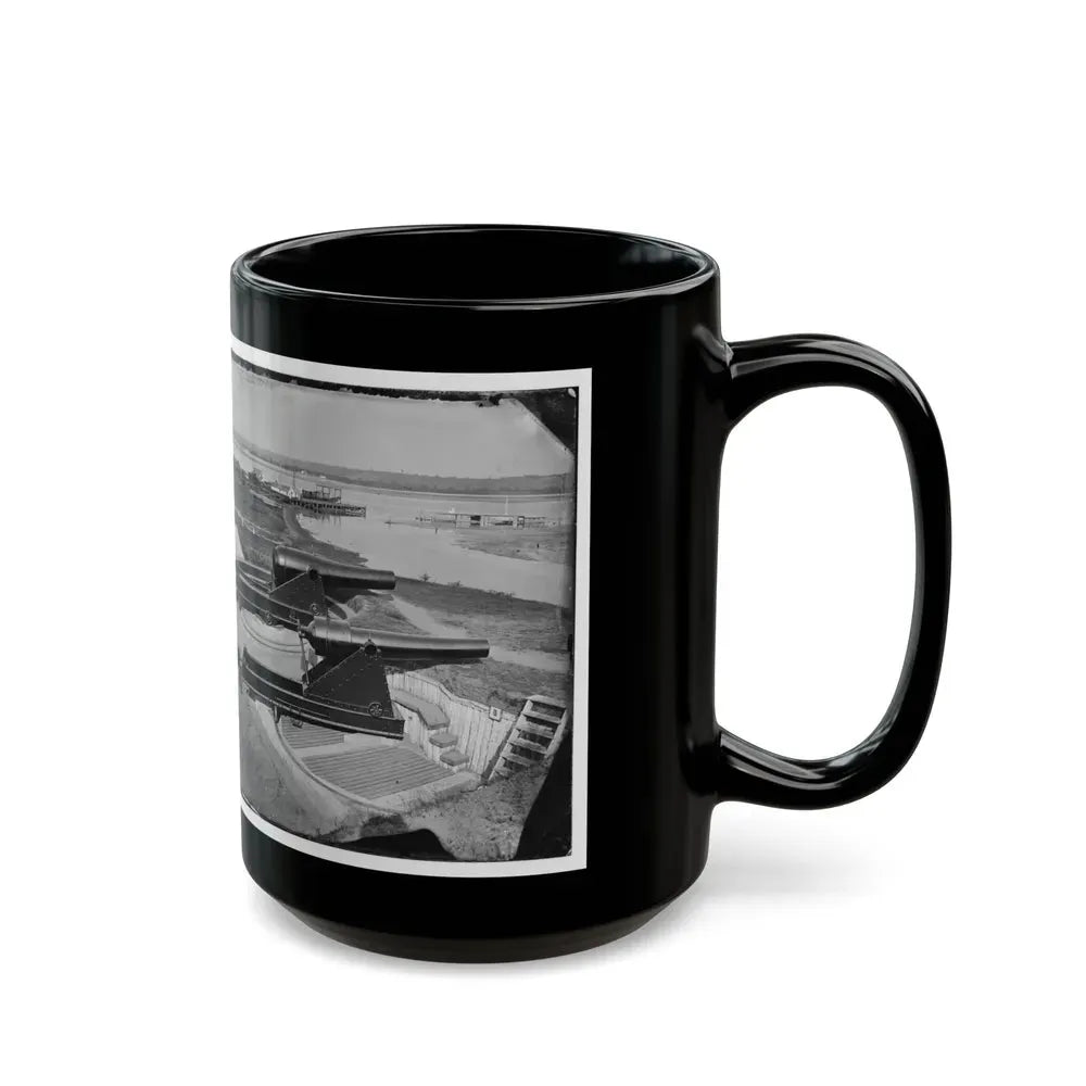 Alexandria, Va.  Battery Rodgers At Hunting Creek And The Potomac; 8-In. Parrott Gun In Foreground; A Rodman Gun Beyond (U.S. Civil War) Black Coffee Mug - Go Mug Yourself