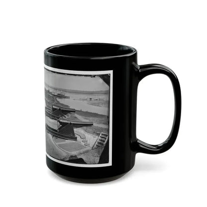 Alexandria, Va.  Battery Rodgers At Hunting Creek And The Potomac; 8-In. Parrott Gun In Foreground; A Rodman Gun Beyond (U.S. Civil War) Black Coffee Mug - Go Mug Yourself