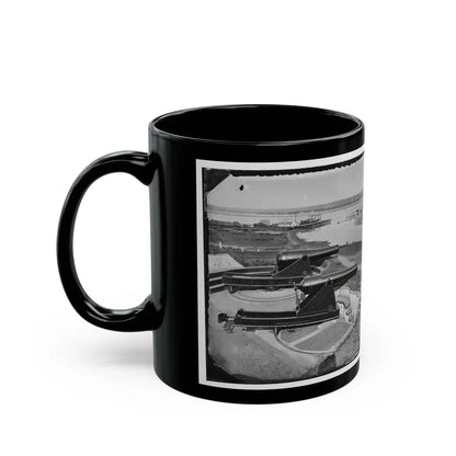 Alexandria, Va.  Battery Rodgers At Hunting Creek And The Potomac; 8-In. Parrott Gun In Foreground; A Rodman Gun Beyond (U.S. Civil War) Black Coffee Mug - Go Mug Yourself