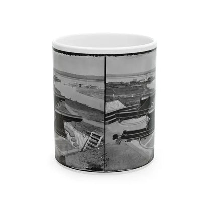 Alexandria, Va.  Battery Rodgers At Hunting Creek And The Potomac; 8-In. Parrott Gun In Foreground; A Rodman Gun Beyond (U.S. Civil War) White Coffee Mug 11oz - Go Mug Yourself