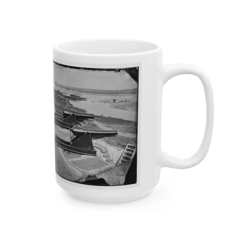 Alexandria, Va.  Battery Rodgers At Hunting Creek And The Potomac; 8-In. Parrott Gun In Foreground; A Rodman Gun Beyond (U.S. Civil War) White Coffee Mug - Go Mug Yourself