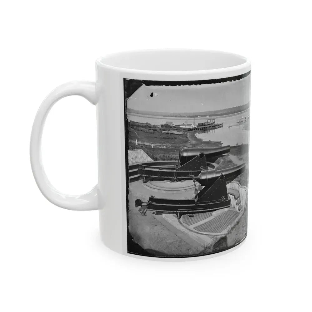 Alexandria, Va.  Battery Rodgers At Hunting Creek And The Potomac; 8-In. Parrott Gun In Foreground; A Rodman Gun Beyond (U.S. Civil War) White Coffee Mug - Go Mug Yourself