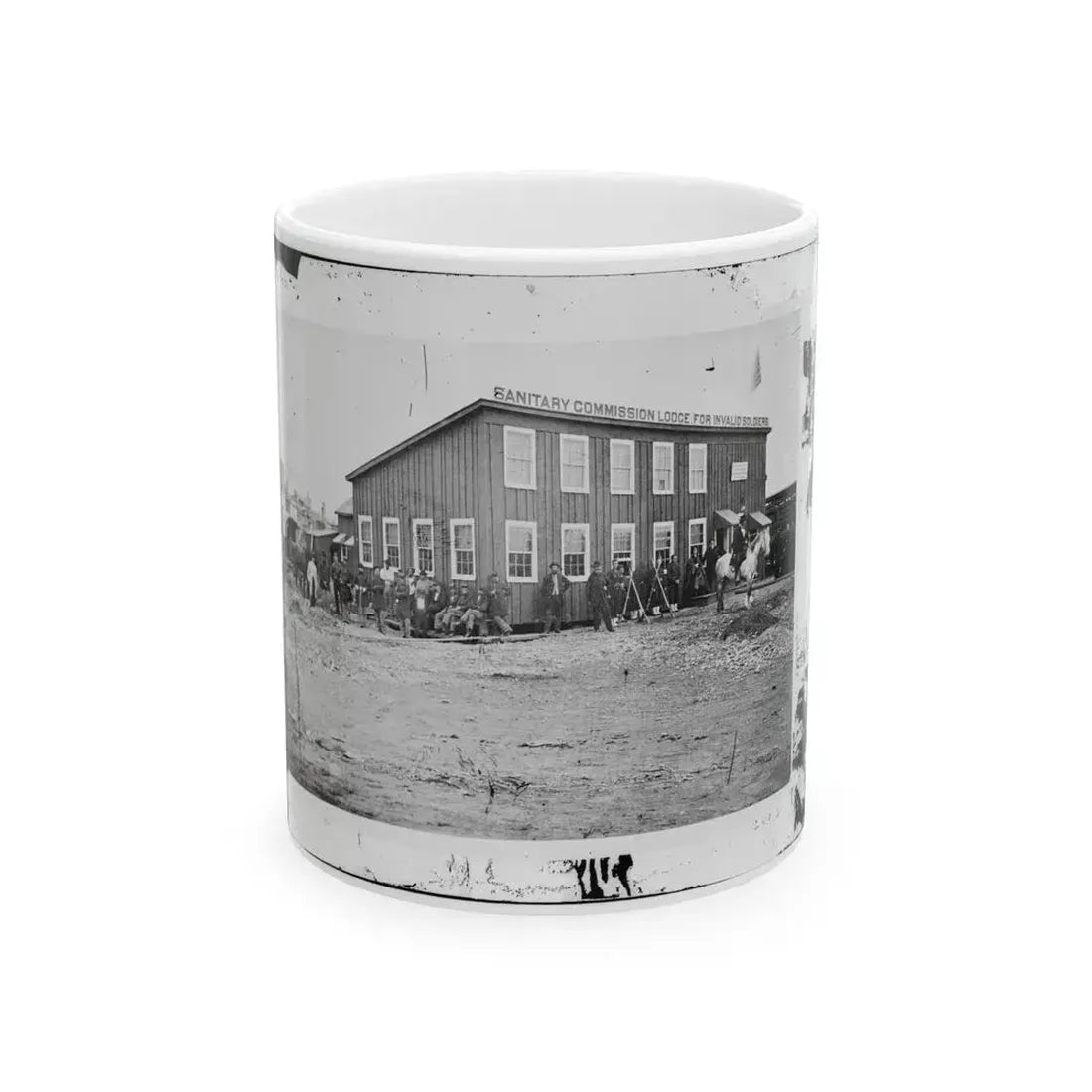 Alexandria, Virginia. Sanitary Commission Lodge (U.S. Civil War) White Coffee Mug 11oz - Go Mug Yourself