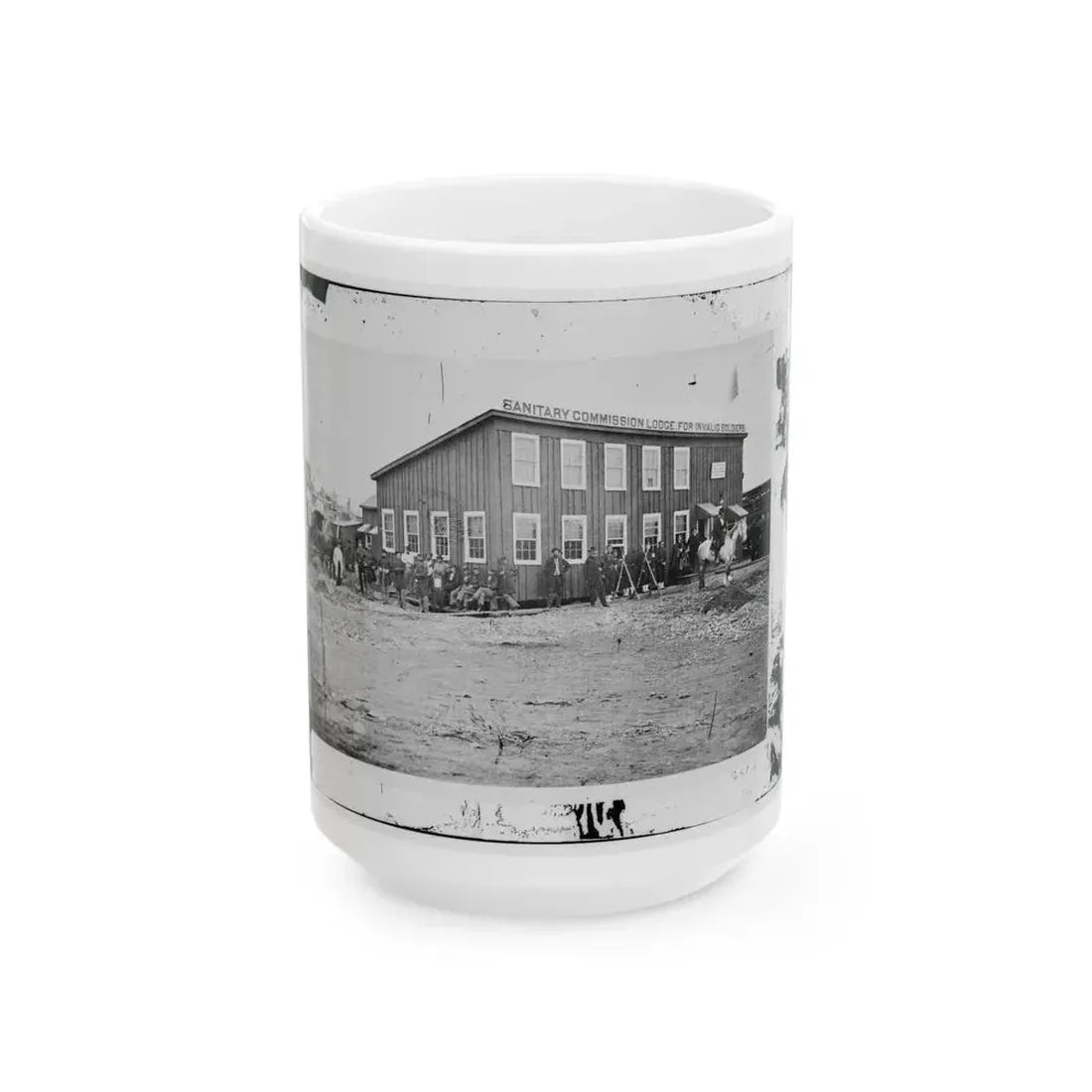 Alexandria, Virginia. Sanitary Commission Lodge (U.S. Civil War) White Coffee Mug 15oz - Go Mug Yourself