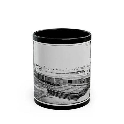 Alexandria, Virginia. Soldiers' Rest. (Railroad Boxcars Shown In Foreground) (U.S. Civil War) Black Coffee Mug 11oz - Go Mug Yourself