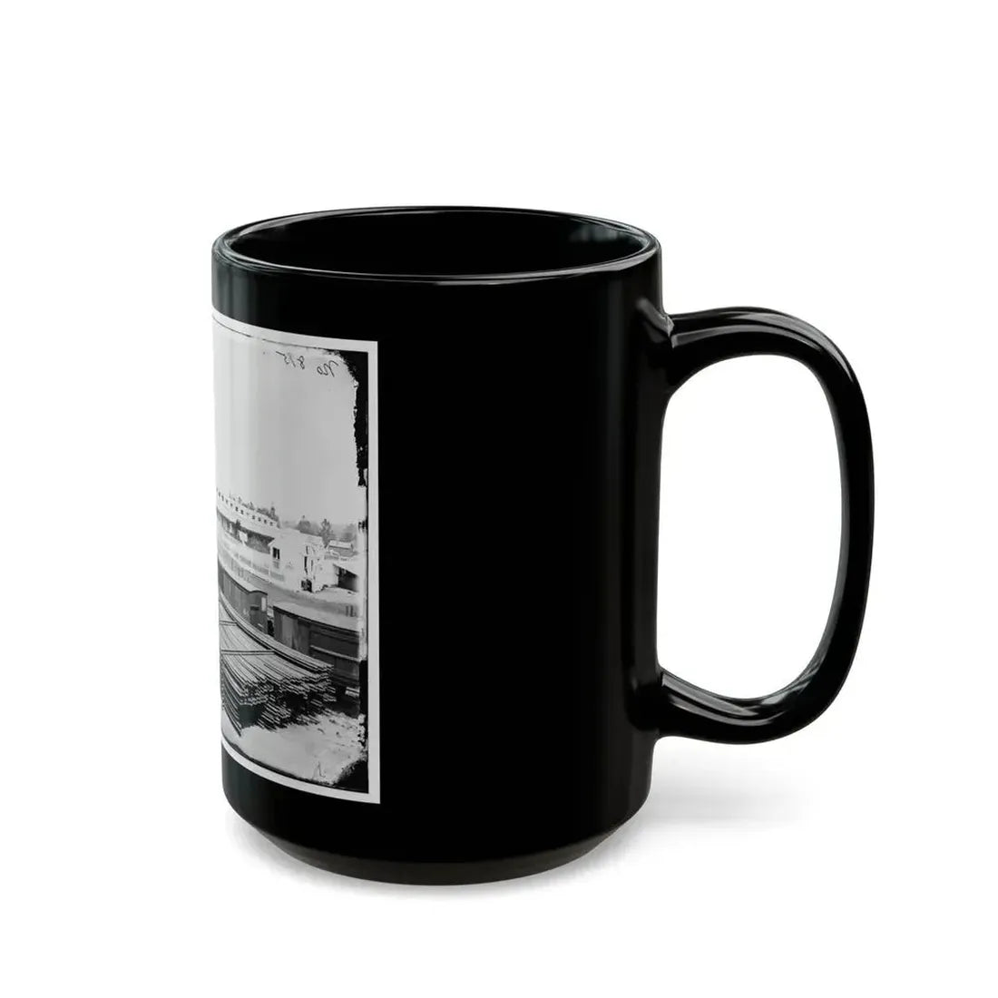 Alexandria, Virginia. Soldiers' Rest. (Railroad Boxcars Shown In Foreground) (U.S. Civil War) Black Coffee Mug - Go Mug Yourself