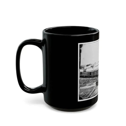Alexandria, Virginia. Soldiers' Rest. (Railroad Boxcars Shown In Foreground) (U.S. Civil War) Black Coffee Mug - Go Mug Yourself