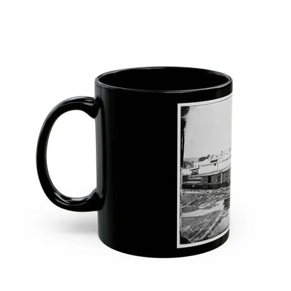 Alexandria, Virginia. Soldiers' Rest. (Railroad Boxcars Shown In Foreground) (U.S. Civil War) Black Coffee Mug - Go Mug Yourself