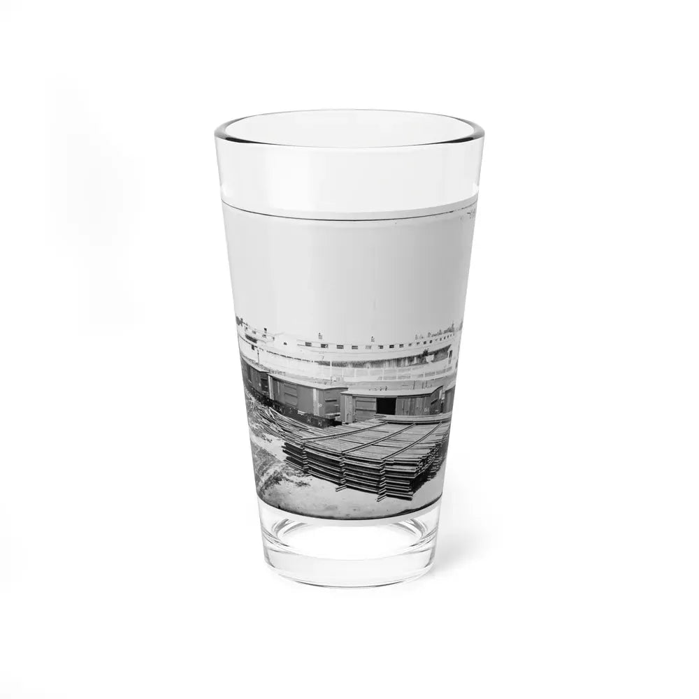Alexandria, Virginia. Soldiers' Rest. (Railroad Boxcars Shown In Foreground) (U.S. Civil War) Pint Glass 16oz 16oz - Go Mug Yourself