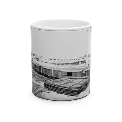 Alexandria, Virginia. Soldiers' Rest. (Railroad Boxcars Shown In Foreground) (U.S. Civil War) White Coffee Mug 11oz - Go Mug Yourself
