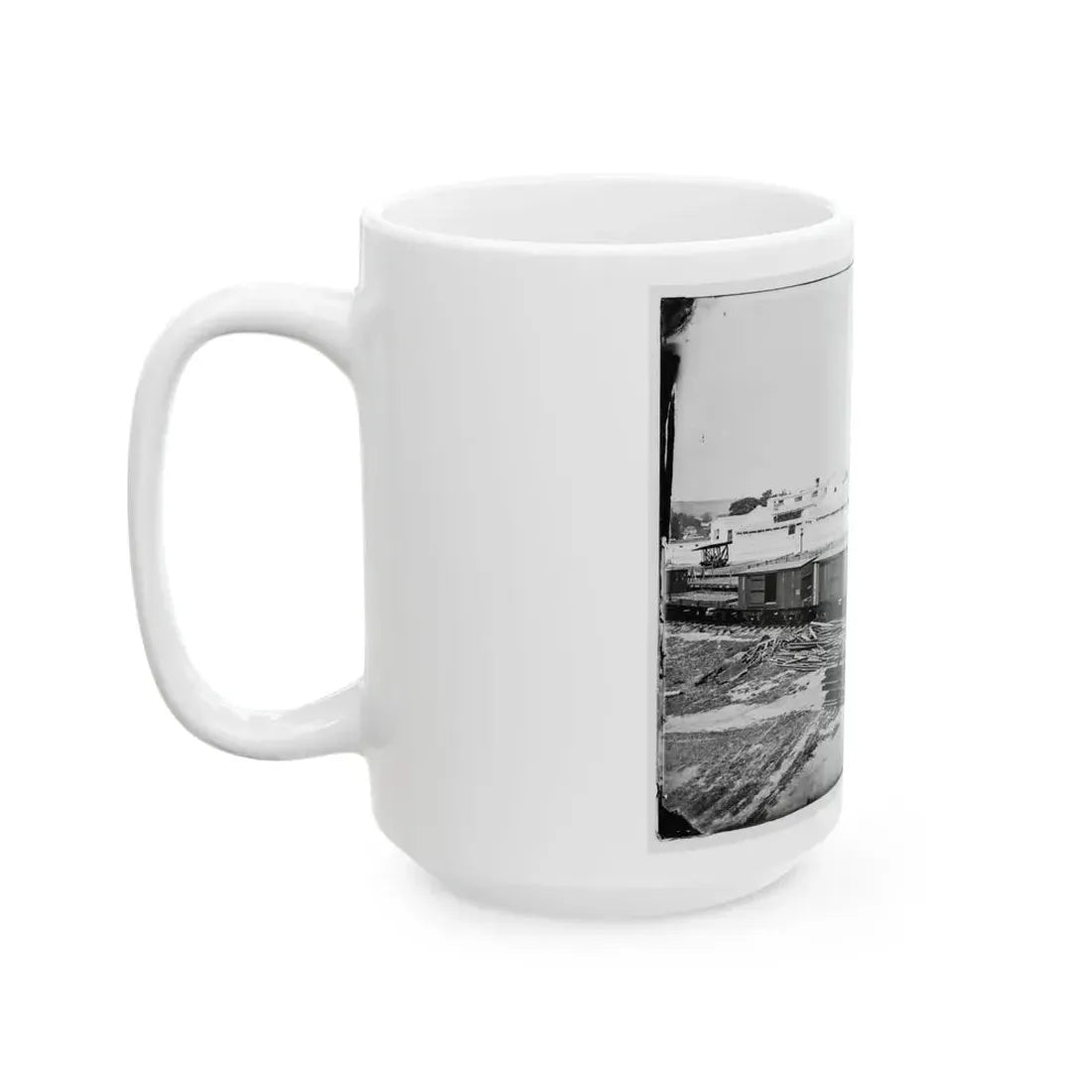 Alexandria, Virginia. Soldiers' Rest. (Railroad Boxcars Shown In Foreground) (U.S. Civil War) White Coffee Mug - Go Mug Yourself