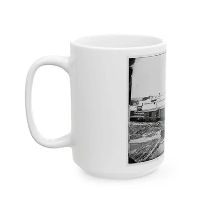 Alexandria, Virginia. Soldiers' Rest. (Railroad Boxcars Shown In Foreground) (U.S. Civil War) White Coffee Mug - Go Mug Yourself