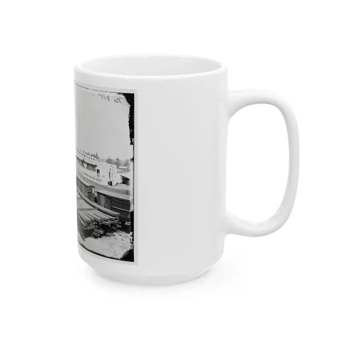 Alexandria, Virginia. Soldiers' Rest. (Railroad Boxcars Shown In Foreground) (U.S. Civil War) White Coffee Mug - Go Mug Yourself