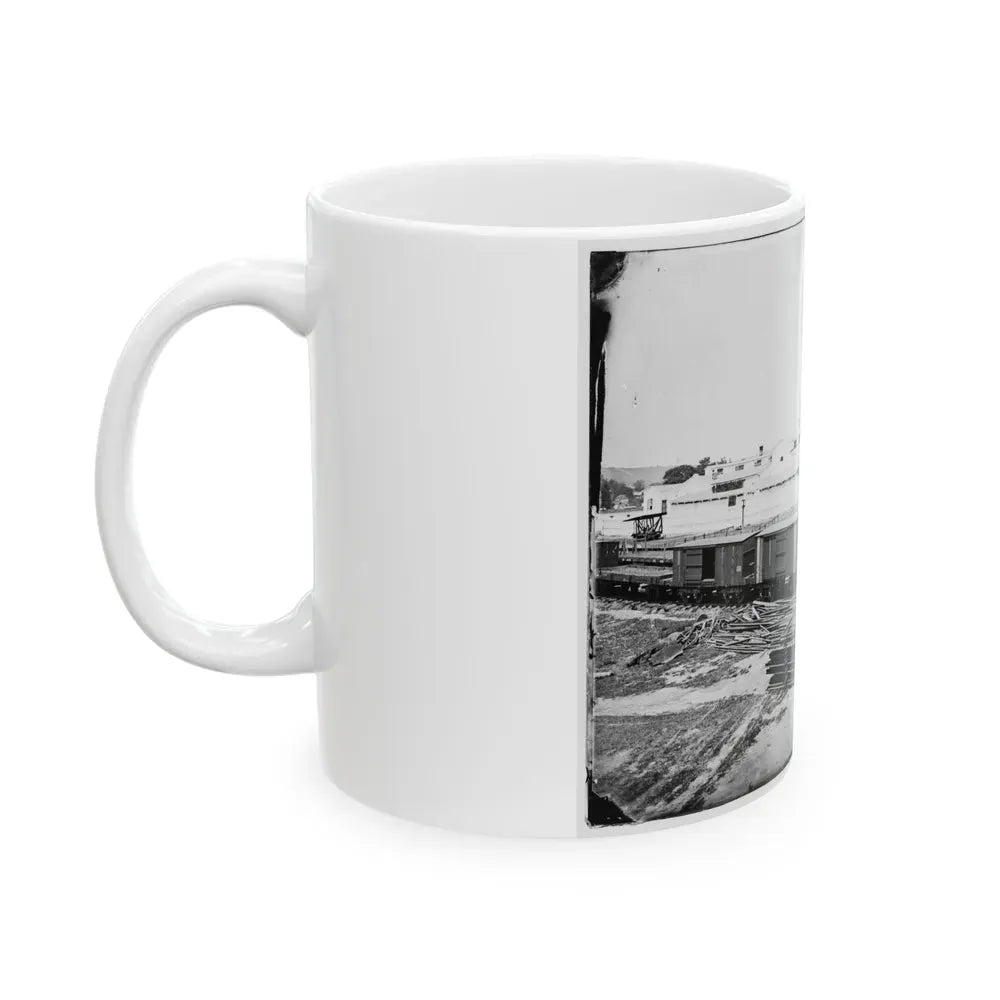Alexandria, Virginia. Soldiers' Rest. (Railroad Boxcars Shown In Foreground) (U.S. Civil War) White Coffee Mug - Go Mug Yourself