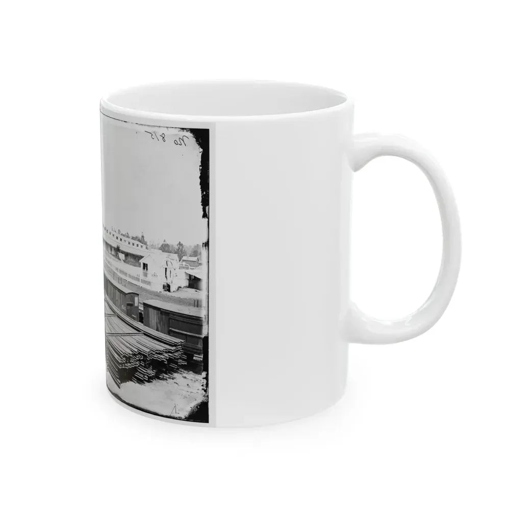 Alexandria, Virginia. Soldiers' Rest. (Railroad Boxcars Shown In Foreground) (U.S. Civil War) White Coffee Mug - Go Mug Yourself
